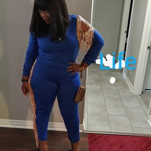 Two piece pants suit